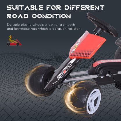 Homcom Pedal Go Kart Go Karting For Kids Children'S Go Karts Kids Pedal Cart Ride-On -Red/Black