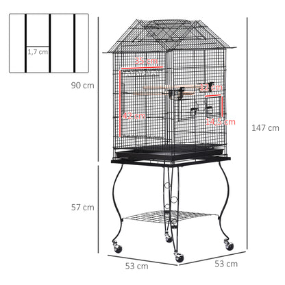 Bird Cage Pet Finch Perch Macaw Cockatiel Feeder Play House Stand