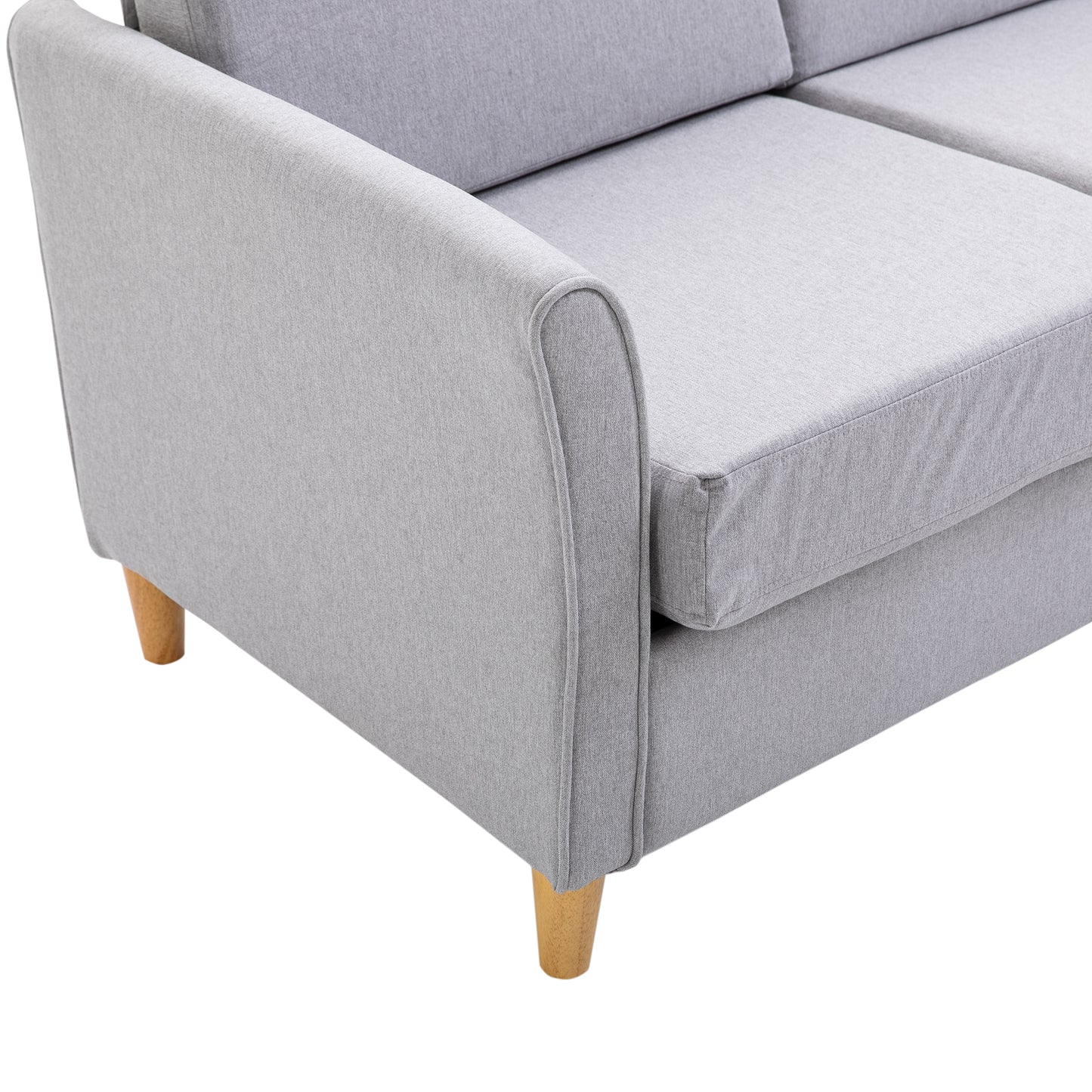 Loveseat Armchair, Grey, Linen Upholstery, Modern Style,  w/Armrest