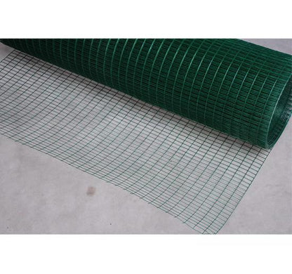 PVC Coated Welded Wire Mesh Fencing Chicken Poultry Aviary Fence Run Hutch Pet Rabbit 30m Dark Green