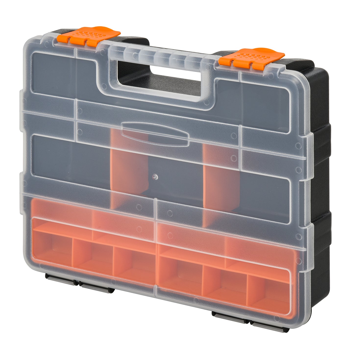 PP 4-Pack Size Variety Tool & Hardware Storage Boxes Black/Orange