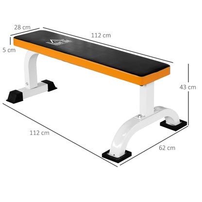 Fitness Flat Bench-Black/Orange