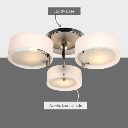 Modern Ceiling Lights for Living Room, 3 Lights Acrylic Lamp Light-White