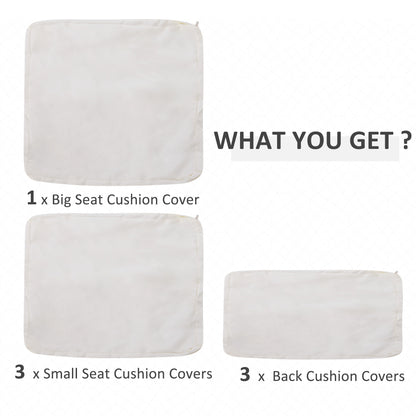 Rattan Furniture Cushion Cover Replacement Set, 7 pcs