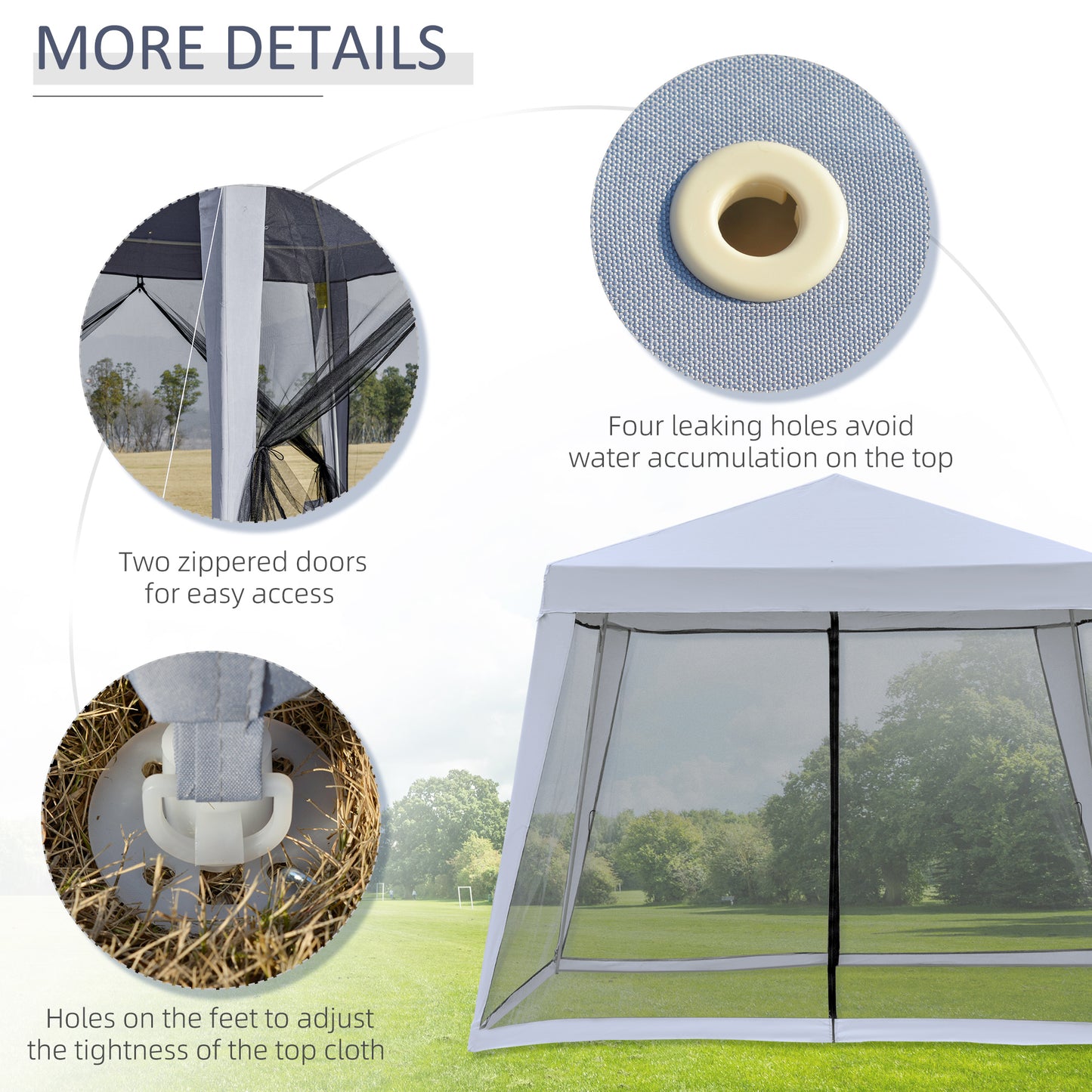 3x3m Outdoor Gazebo Tent W/Mesh Screen Walls-Grey