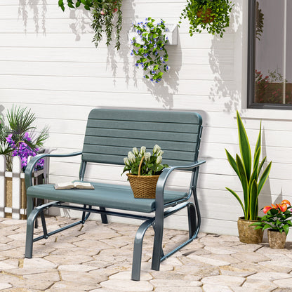 Outsunny Metal 2-Seater Outdoor Garden Rocker Bench Green