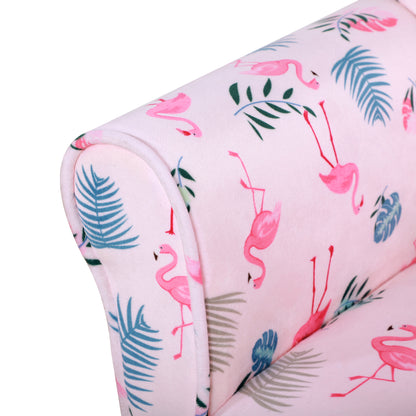 Childrens Armchair, Made of Polyester Very Comfortable  Flamingo and Safe Non-Slip Feet Suitable