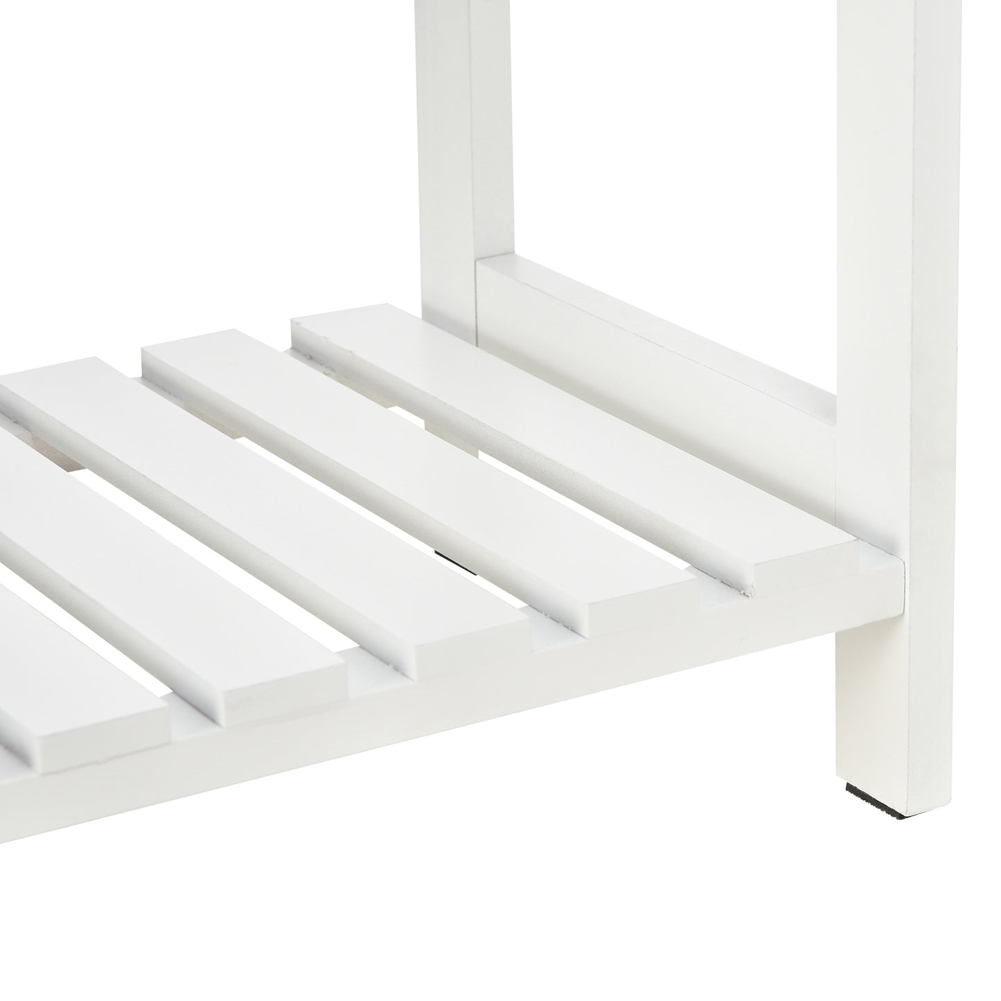 MDF 3-Tier Slatted Shoe Rack White