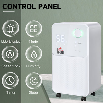 12L/Day 2000ML Portable Quiet Dehumidifier for Home Laundry Room Bedroom Basement, Electric Moisture Air De-Humidifier