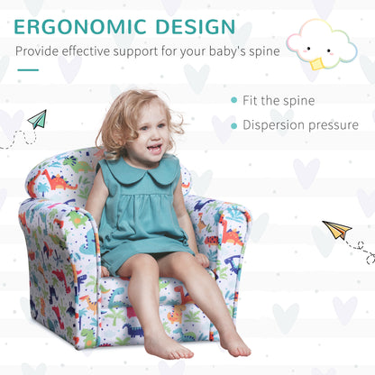 Toddler Couch, Flannel Cartoon Dinosaur Pattern Children Armchair Sofa For Toddlers