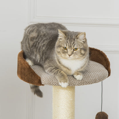 Cat Play Tower, 104cm,  w/Scratching Post for Kitten Activity Center Brown