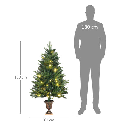 1.2m Christmas Tree Spruce Entrance Décor 750 Tips W/ Clear LED Lights Vase Base