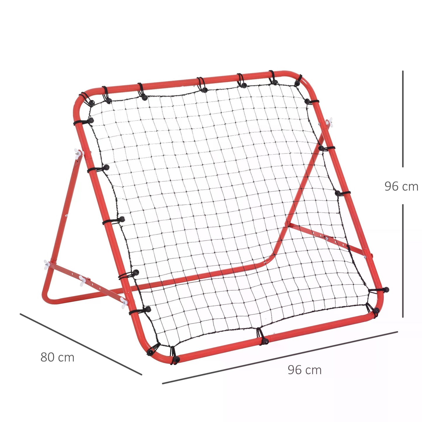 Rebounder Net W/PE mesh metal tube, 96W x 80D x 96Hcm- Red and Black