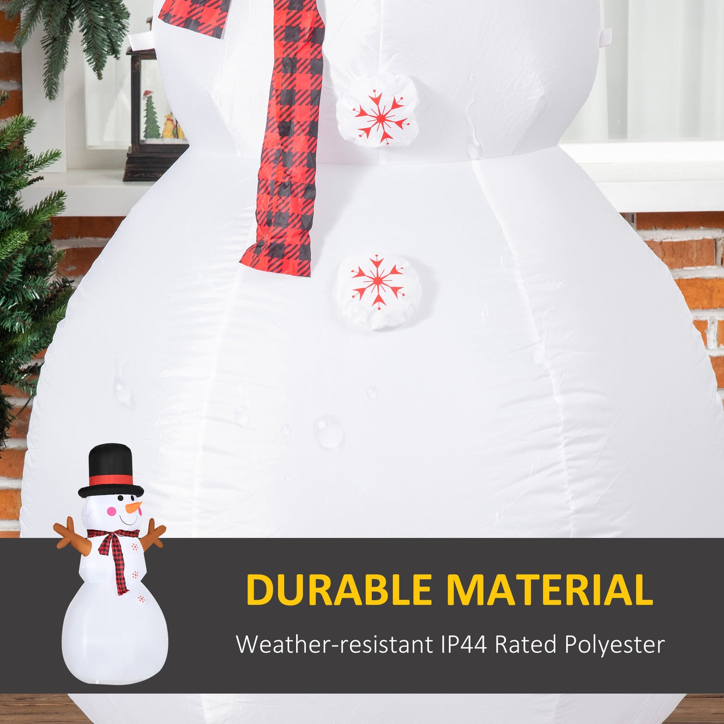 6ft Inflatable Snowman, Outdoor Indoor Christmas Decoration for Lawn with Hat Scarf LED Lights