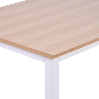 Computer Desk W/ White Metal Frame MDF, 120W x 60D x 76Hcm-Oak Grain Tone