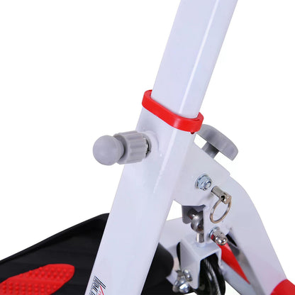 Foldable Stepper With Handle Gym Equipment, Steel-White/Red