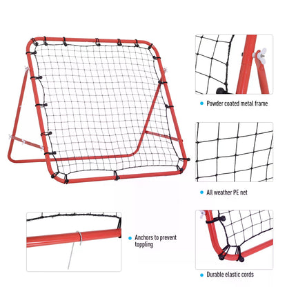 Rebounder Net W/PE mesh metal tube, 96W x 80D x 96Hcm- Red and Black