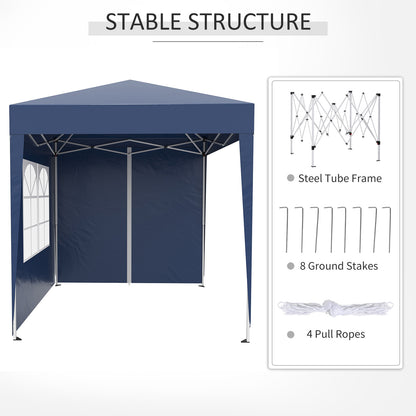 Pop Up Gazebo, 2x2 m-Blue