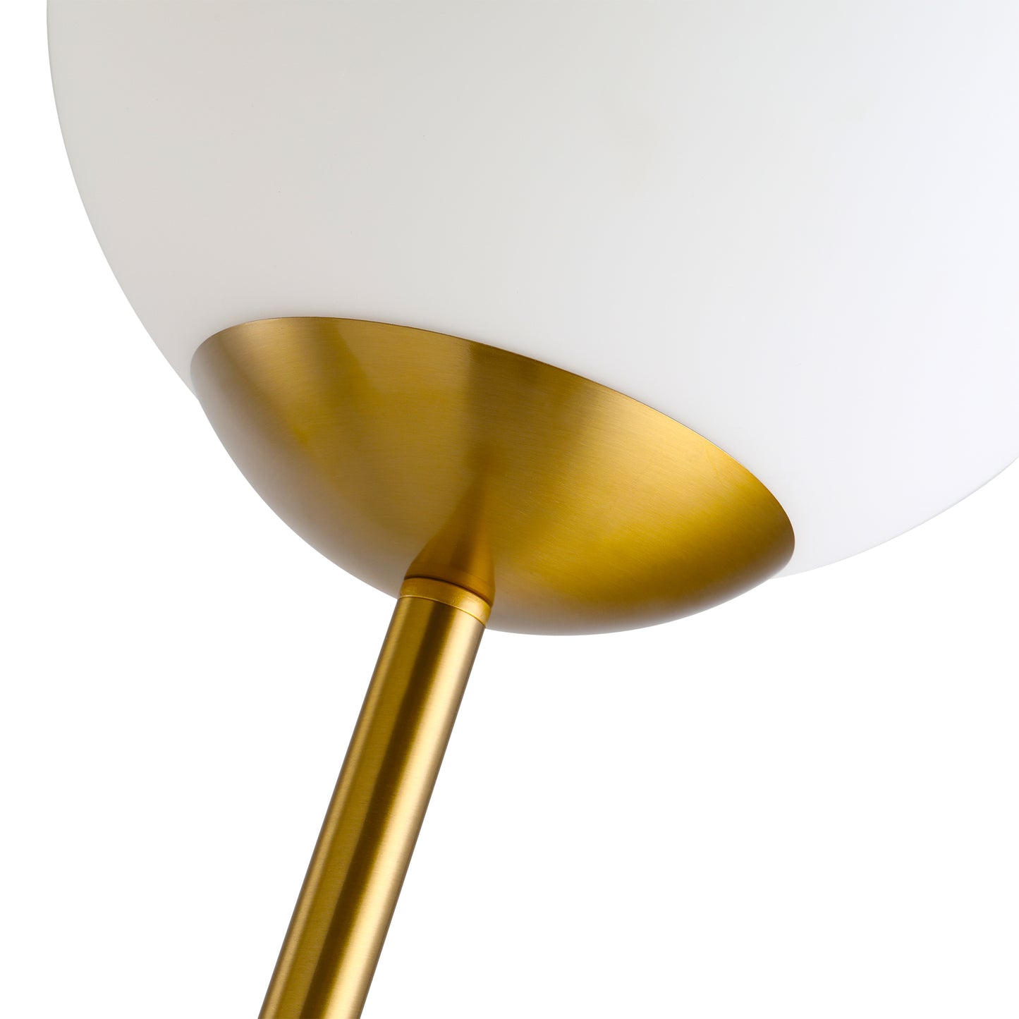 Tall Gold Lamp, for Living Room Tall Standing Lamp Glass Shade Luxe Brass-Tone Finish Metal Frame Thick Round Base Living Room