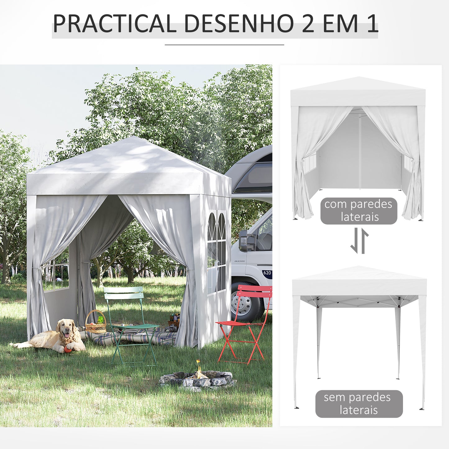 2 x 2m Pop Up Gazebo - White