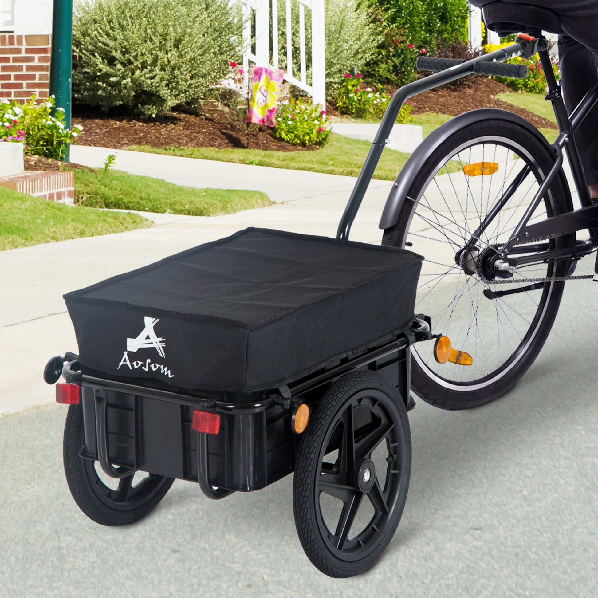 HOMCOM Cargo Trailer Bike W/Carrier Utility Luggage