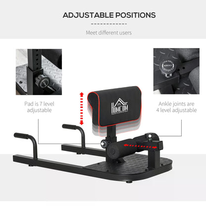 Deep Sissy Squat Machine, 50W x 97D x 45.5-57.5Hcm-Black