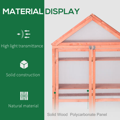 Garden Polycarbonate Cold Frame Lean to Greenhouse Grow House Flower Vegetable Plants w/ Adjustable Shelves Orange