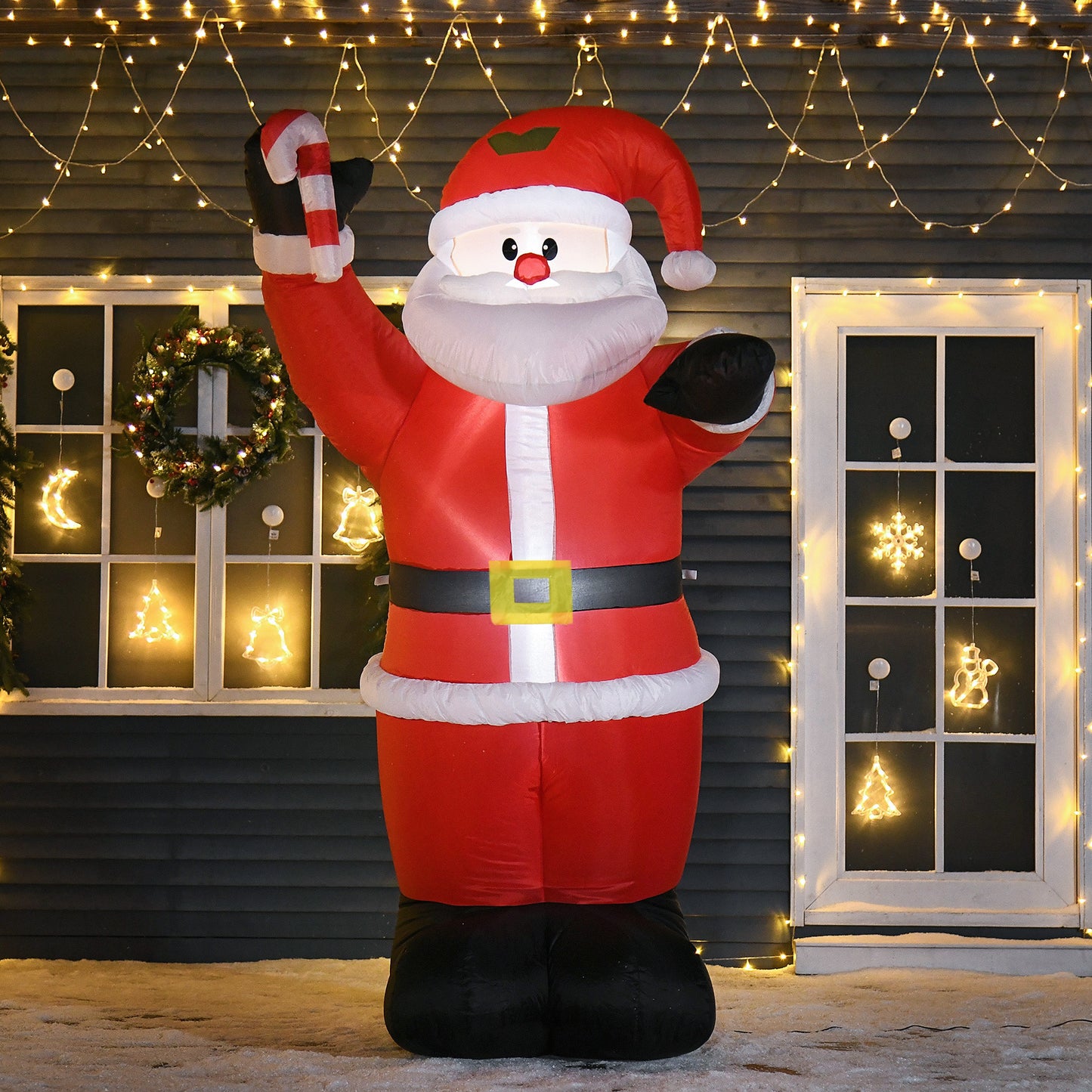 HOMCOM Inflatable Air Blown Christmas Santa Claus 240cm LED Lighted