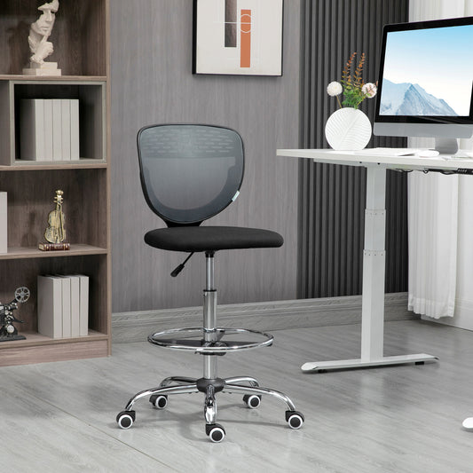 Vinsetto Standing Desk Chair, Mesh with Lumbar Support Grey 