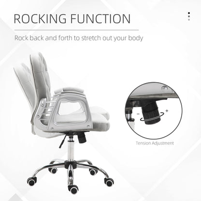 Velour Office Chair Diamante Tufted Padded Ergonomic 360° Swivel Desk Chair 5 Castor Wheels Home Work