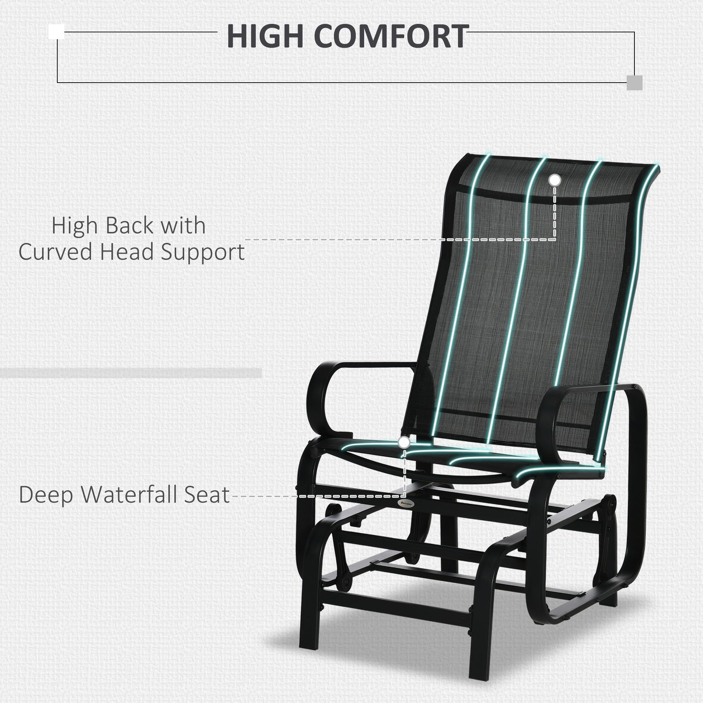 Rocking Chair And Table Set 2 Seaters Garden Patio Outdoor Furniture 3 Piece Set Bistro Glider Chairs For Patio Lawns Porch Indoor