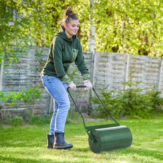 Outsunny Steel Lawn Grass Roller 50L×32 cm-Green