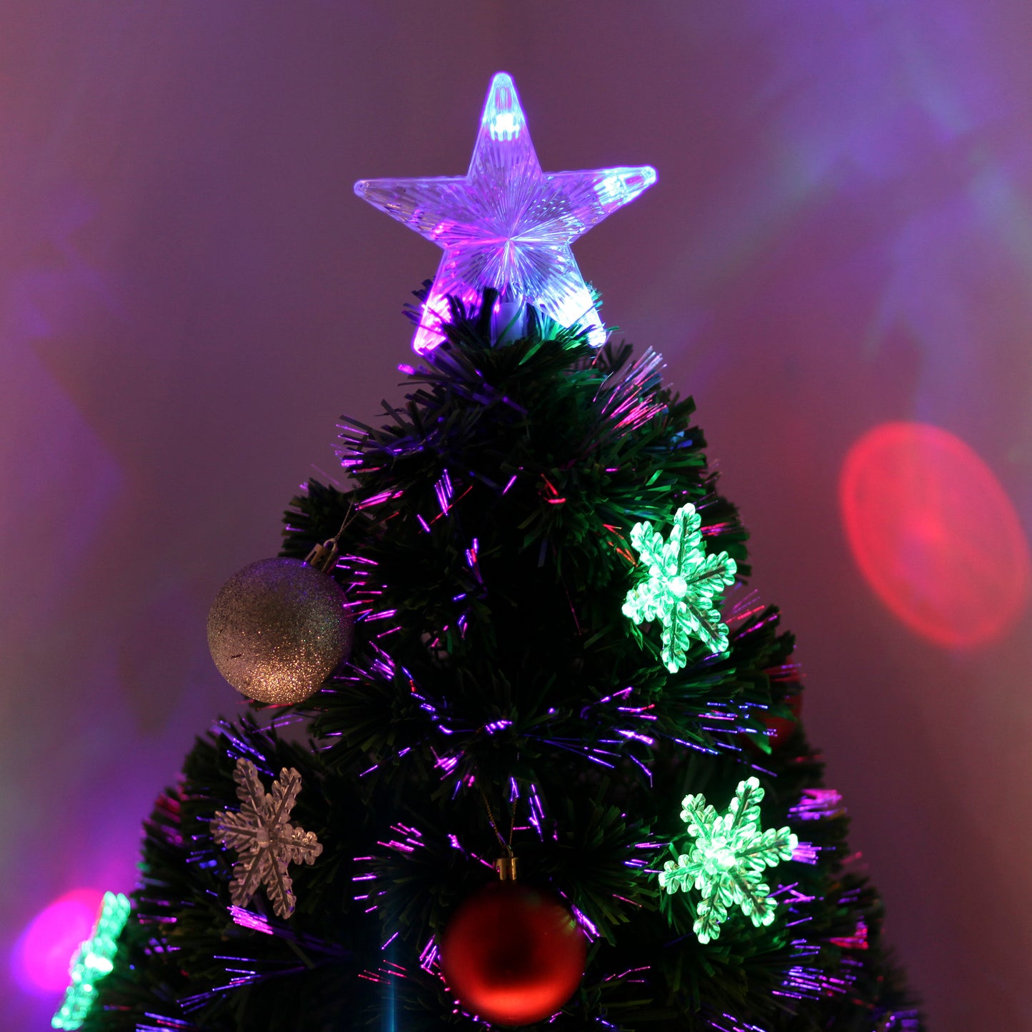 3ft 90cm Green Fibre Optic Artificial Christmas Tree W/