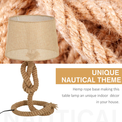 Bedside Reading Lamps, Hemp Rope Linen Shade Table Lamp Beige