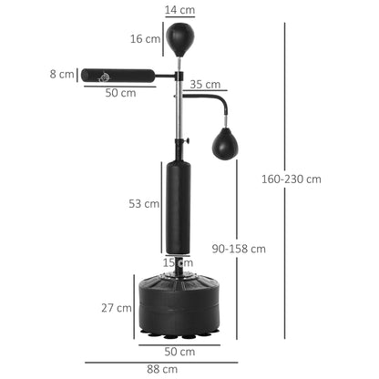 Reflex Speed Bag with Stand, Heavy Duty Boxing Set w/360°Reflex Bar Speed Ball Suction Cup Base Height Adjustable