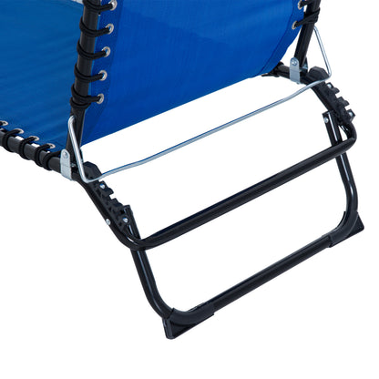 Folding Sun Lounger, 3 Positions-Blue