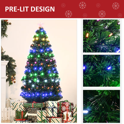 5ft Prelit Christmas Tree, with Solid Metal Base, 170 Branch Tips, LED Lights Home Holiday Decoration