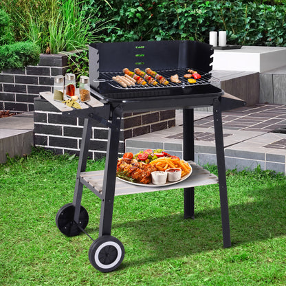 Outsunny Charcoal BBQ Grill Trolley Barbecue Patio Outdoor Garden Heating Smoker