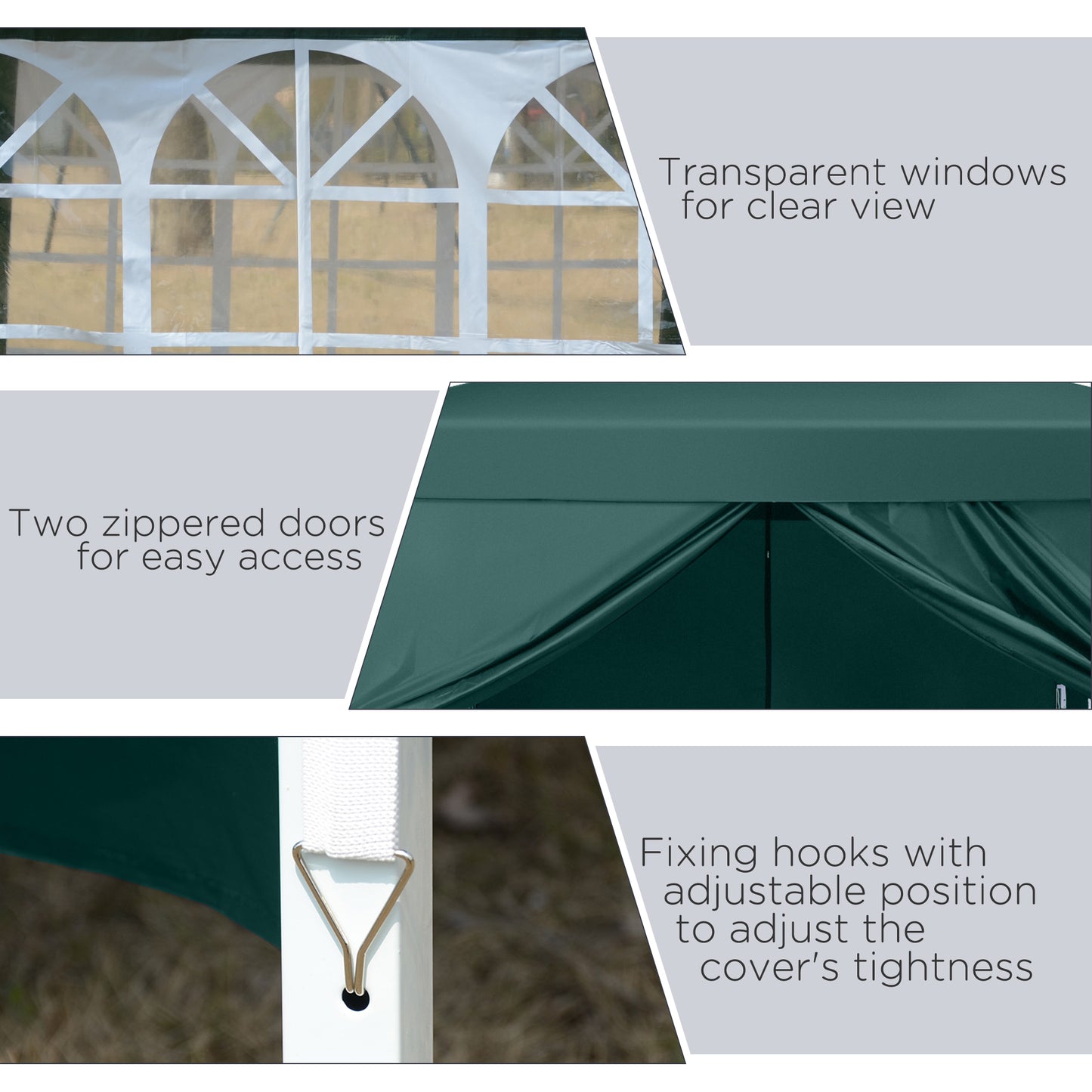 Pop Up Gazebo Marquee, size(3m x 3m)-Green