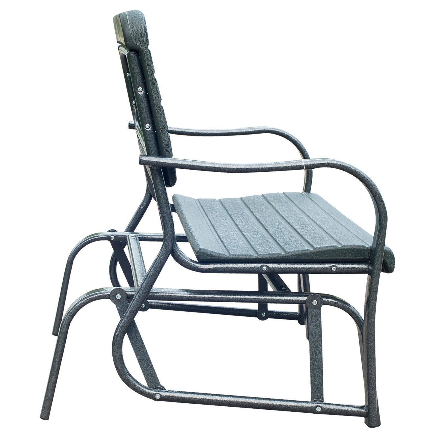 Metal 2-Seater Outdoor Garden Rocker Bench Green