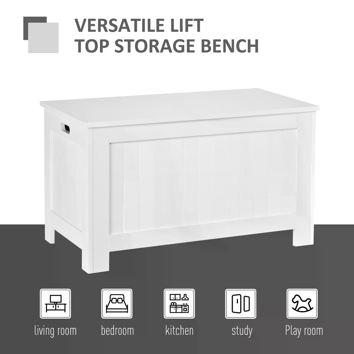 Large Storage Box Toy Chest Cabinet Container Unit Organizer with Lid & Safety Hinges