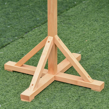 Wooden Bird Feeder Table Freestanding with Weather Resistant Roof Cross-shaped Support Feet