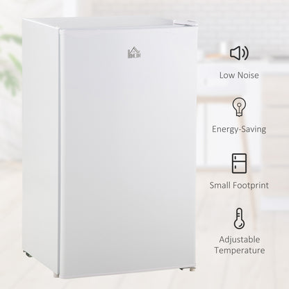 91 Litre Freestanding Under Counter Fridge with Chiller Box, Reversible Door, Adjustable Thermostat, 47.5cm Wide White