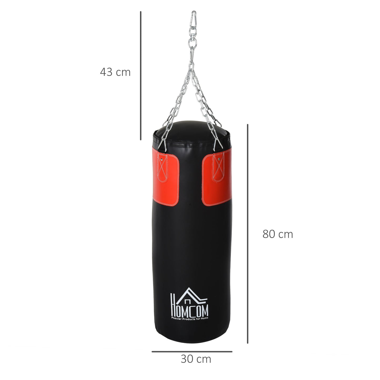 Boxing Punch Bag MMA Training Kickboxing with Hanging Chain Black