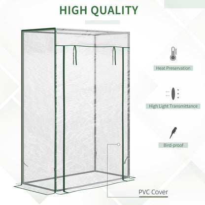 100 x 50 x 150cm Greenhouse Steel Frame PVC Cover w/ Roll-up Door Outdoor for Backyard, Balcony, Garden, Transparent