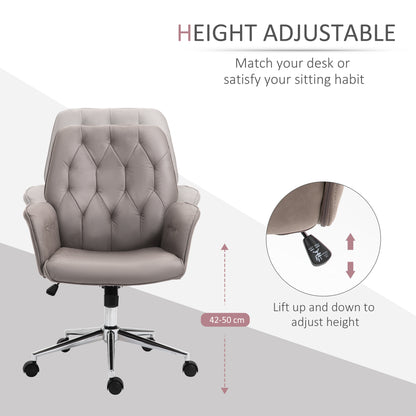 Swivel Desk Chair, On Wheels 360° Swivel, Adjustable Height Grey