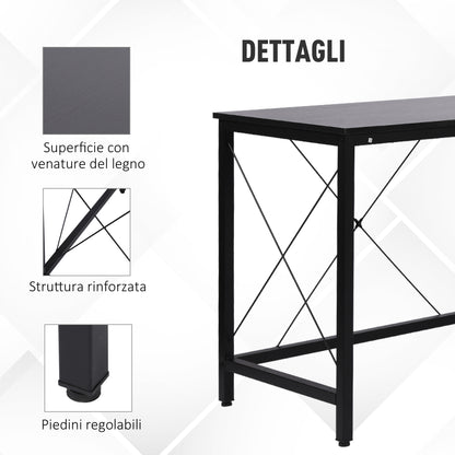 L-Shaped Corner Desk Computer Desk Table For Home Office Workstation w/Steel Frame Black