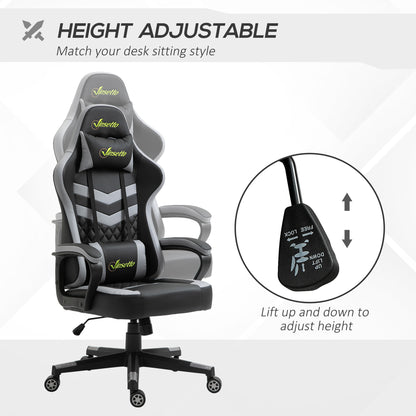 Gaming Chair Ergonomic Design with Headrest and Lumbar Pillow Rotatable Home Leather Office Chair