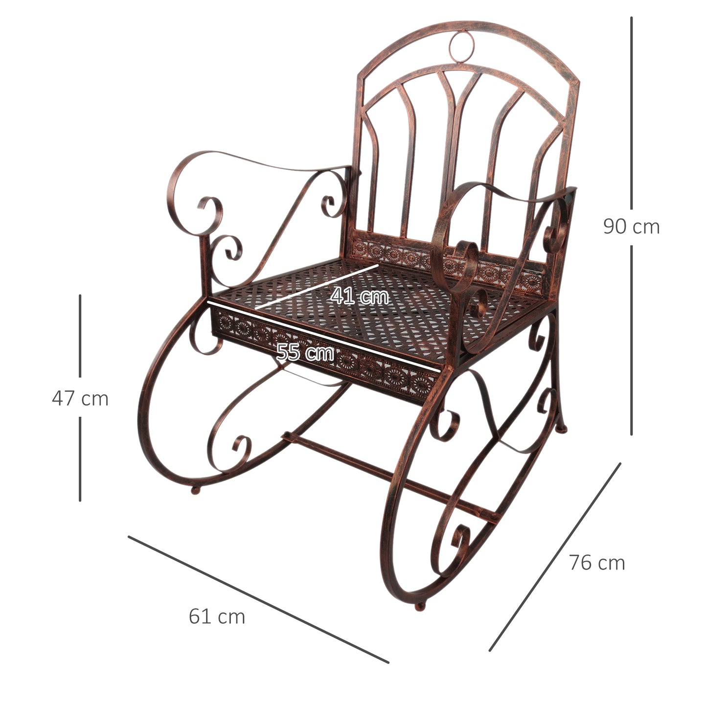 Iron Rocking Chair-Bronze