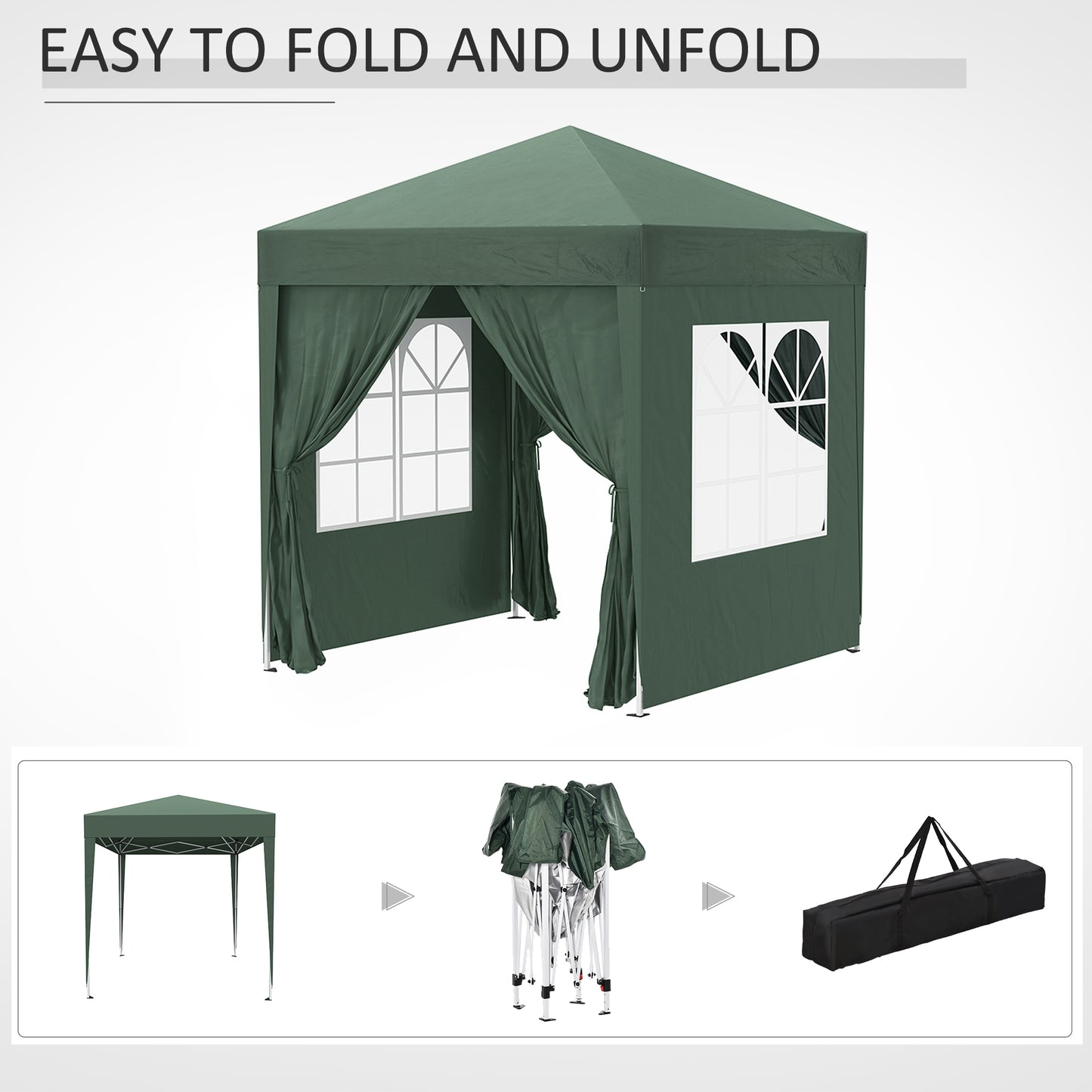 2 x 2m Pop-Up Gazebo-Green